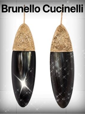 Brunello Cucinelli Horn Drop Earrings
